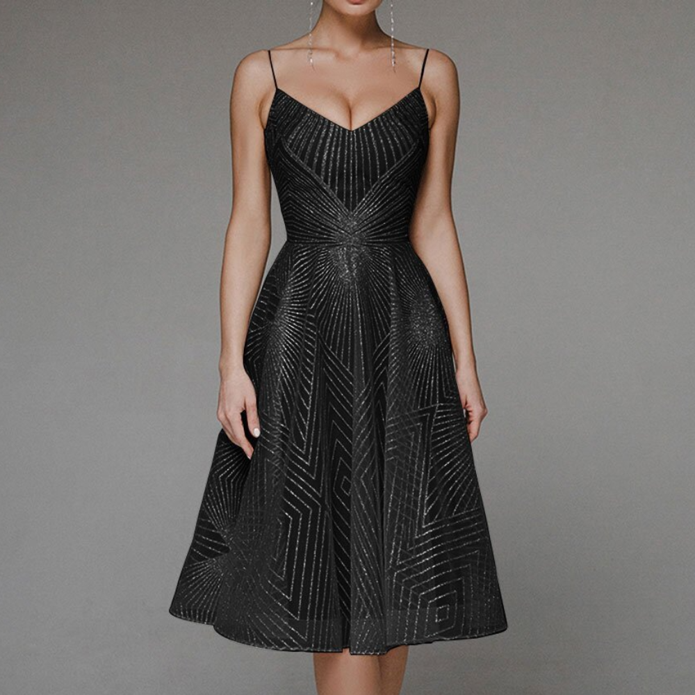 Isabella - Elegante Jurk - Open Rug met Spaghettibandjes - Voor Dames - Perfect voor Feestelijke Gelegenheden