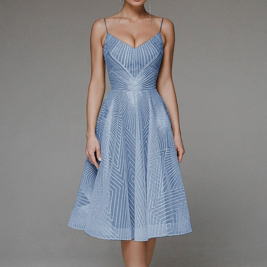 Isabella - Elegante Jurk - Open Rug met Spaghettibandjes - Voor Dames - Perfect voor Feestelijke Gelegenheden
