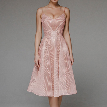 Isabella - Elegante Jurk - Open Rug met Spaghettibandjes - Voor Dames - Perfect voor Feestelijke Gelegenheden