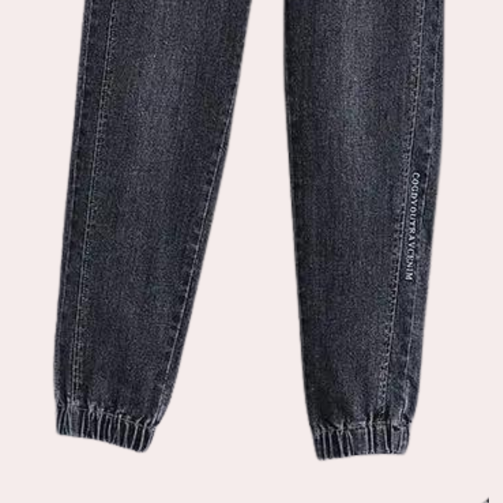 Bianca - Boyfriend Jeans - Verstelbaar Koord en Scheuren - Voor Dames - Perfect voor Casual Uitjes