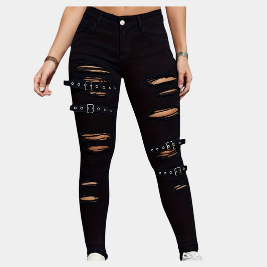 Livia - Gescheurde Broek - Stijlvol Ontwerp - Voor Dames - Alle Seizoenen