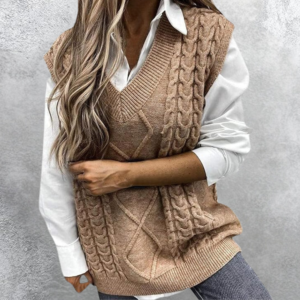 Emma - Mouwloos Vest - Luxe V-hals - Voor Dames - Perfect voor Elke Gelegenheid
