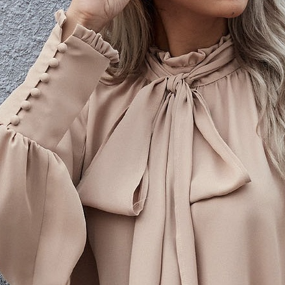 Eva - Verfijnde Blouse - Strikdetail voor Elegantie - Voor Dames - Perfect voor Elke Gelegenheid