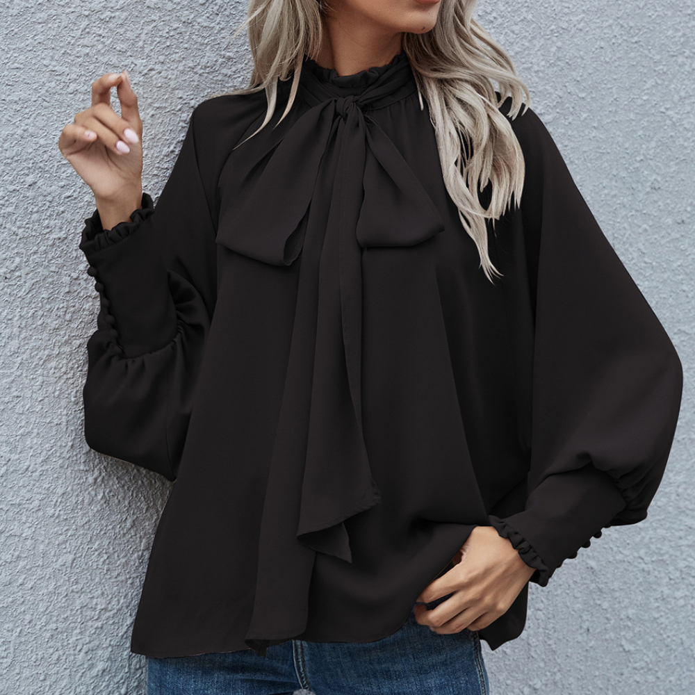 Eva - Verfijnde Blouse - Strikdetail voor Elegantie - Voor Dames - Perfect voor Elke Gelegenheid