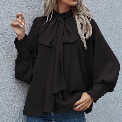Eva - Verfijnde Blouse - Strikdetail voor Elegantie - Voor Dames - Perfect voor Elke Gelegenheid