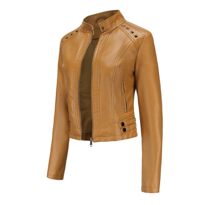 Isabelle - Leren Jas met Kraag en Rits - Elegante Look - Voor Dames - Perfect voor Elke Gelegenheid