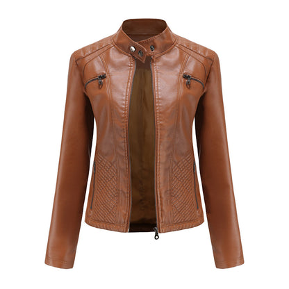 Isabella - Leren Bikerjack - Elegante Asymmetrische Rits - Voor Dames - Seizoensoverschrijdend