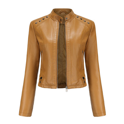 Isabelle - Leren Jas met Kraag en Rits - Elegante Look - Voor Dames - Perfect voor Elke Gelegenheid