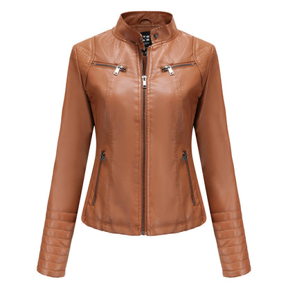 Elena - Leren Bikerjack - Elegant en Tijdloos - Voor Dames - Perfect voor Elke Gelegenheid