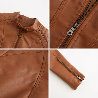 Isabella - Leren Bikerjack - Elegante Asymmetrische Rits - Voor Dames - Seizoensoverschrijdend
