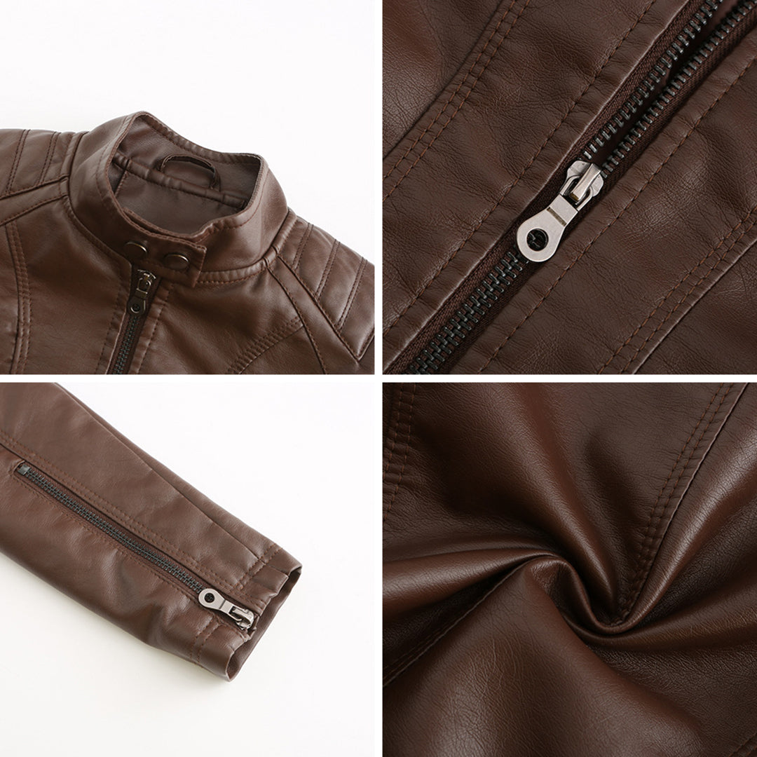 Isabella - Leren Bikerjack - Elegante Asymmetrische Rits - Voor Dames - Seizoensoverschrijdend