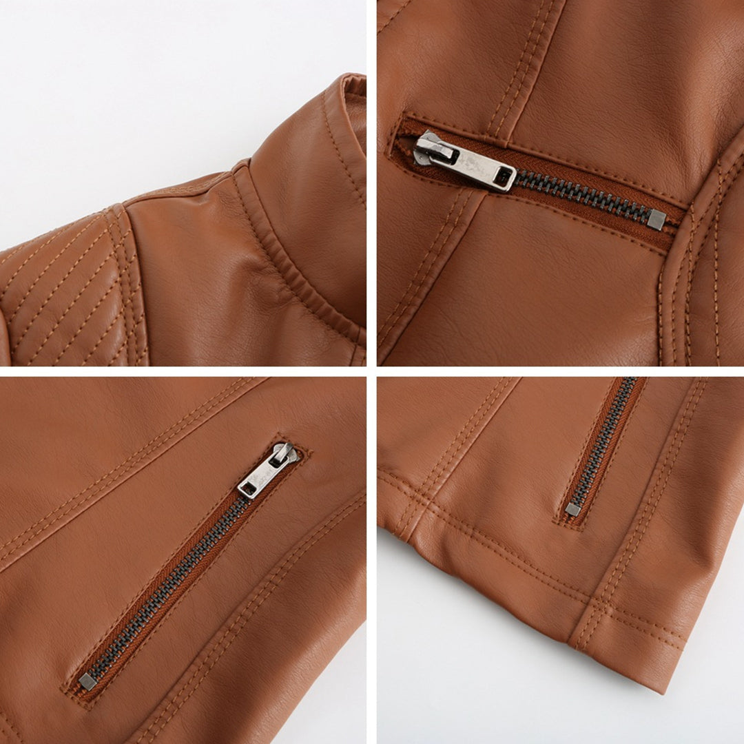 Elena - Leren Bikerjack - Elegant en Tijdloos - Voor Dames - Perfect voor Elke Gelegenheid