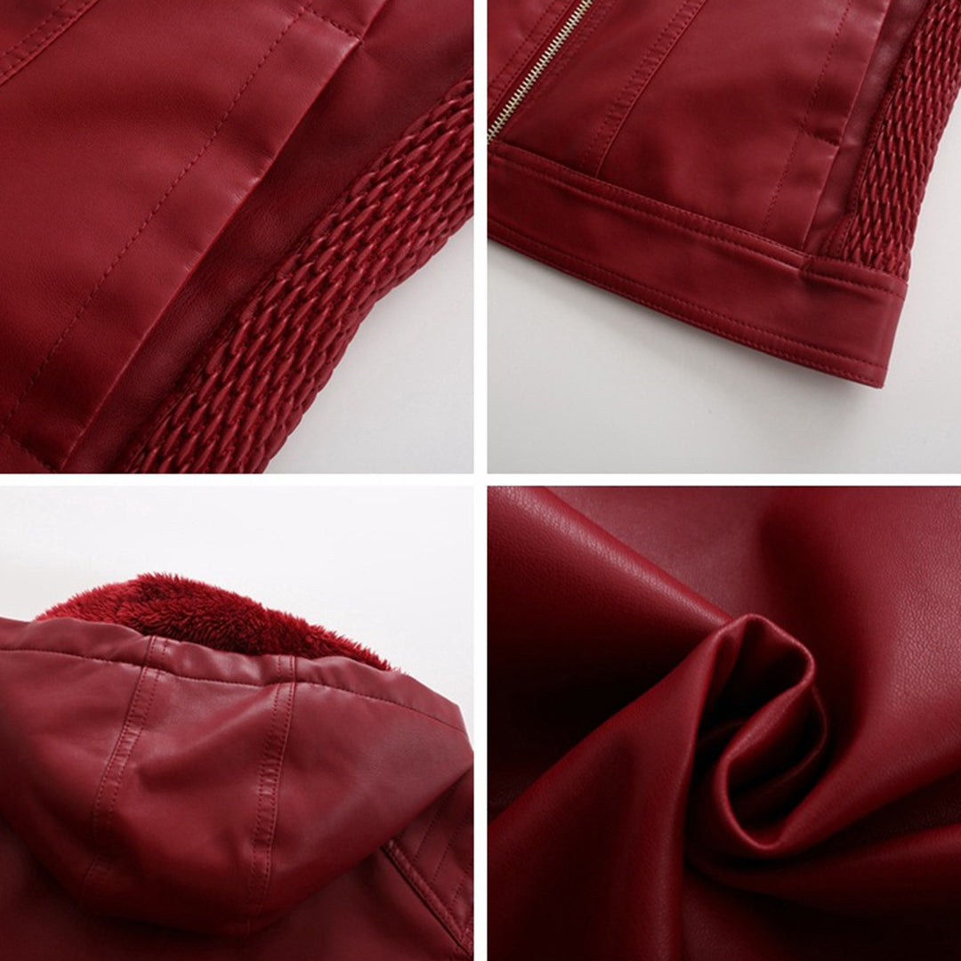 Livia - Leren Jas met Afneembare Capuchon - Tijdloos Elegant - Voor Dames - Herfst/Lente