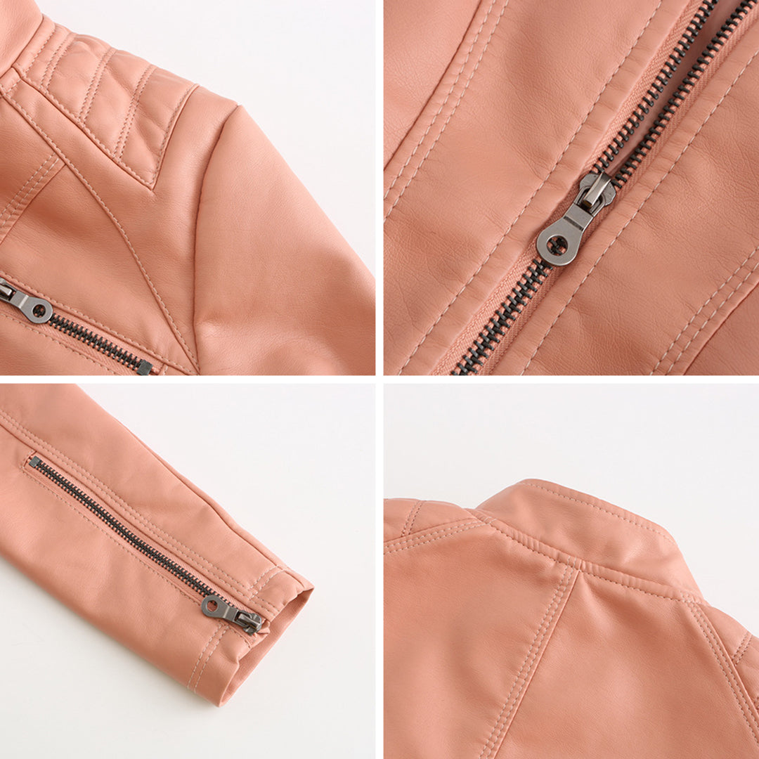 Isabella - Leren Bikerjack - Elegante Asymmetrische Rits - Voor Dames - Seizoensoverschrijdend