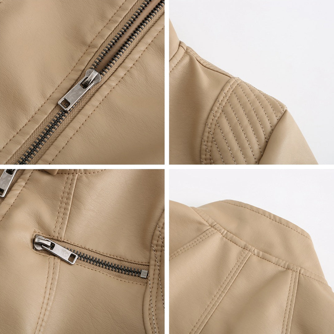 Elena - Leren Bikerjack - Elegant en Tijdloos - Voor Dames - Perfect voor Elke Gelegenheid