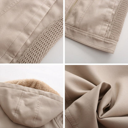 Livia - Leren Jas met Afneembare Capuchon - Tijdloos Elegant - Voor Dames - Herfst/Lente
