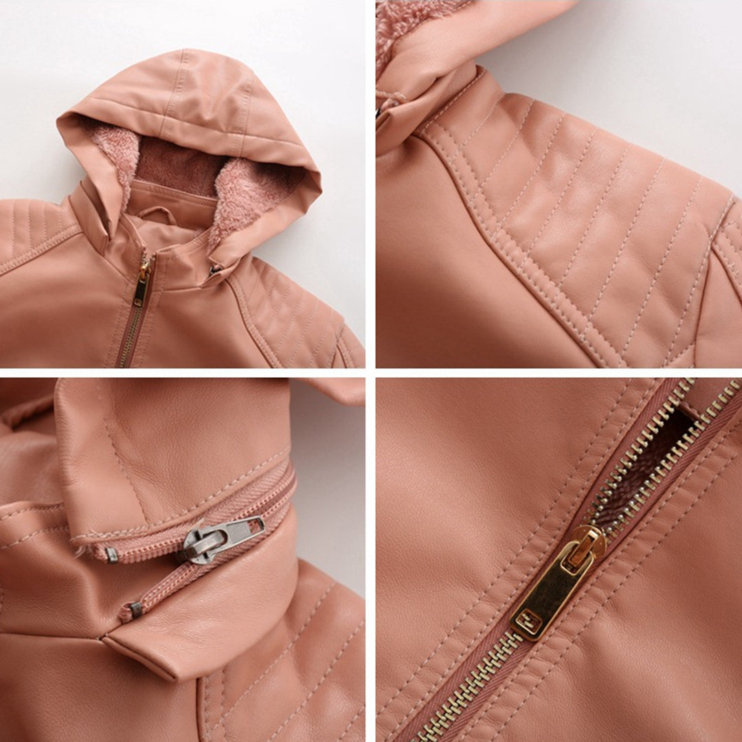 Livia - Leren Jas met Afneembare Capuchon - Tijdloos Elegant - Voor Dames - Herfst/Lente