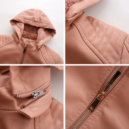 Livia - Leren Jas met Afneembare Capuchon - Tijdloos Elegant - Voor Dames - Herfst/Lente