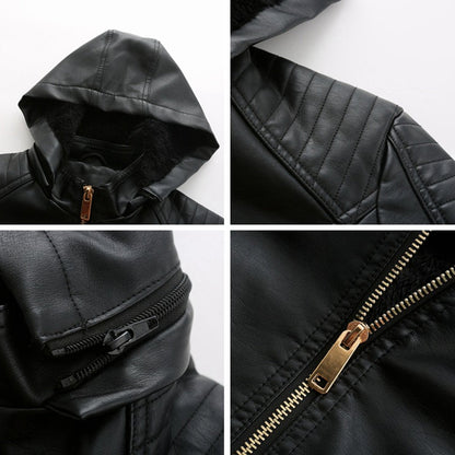Livia - Leren Jas met Afneembare Capuchon - Tijdloos Elegant - Voor Dames - Herfst/Lente