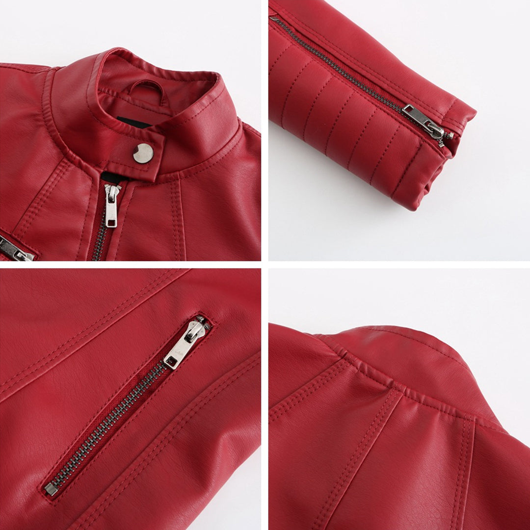 Elena - Leren Bikerjack - Elegant en Tijdloos - Voor Dames - Perfect voor Elke Gelegenheid