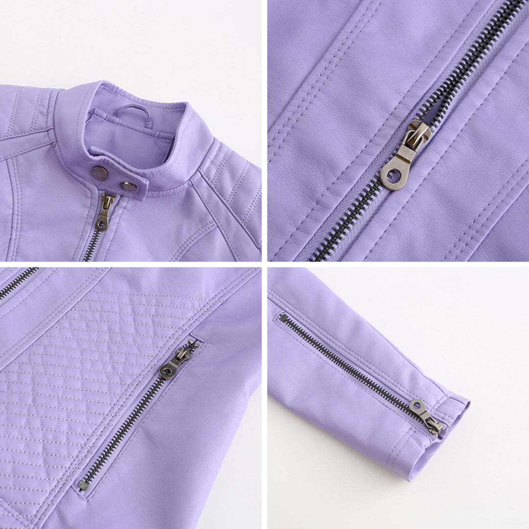 Isabella - Leren Bikerjack - Elegante Asymmetrische Rits - Voor Dames - Seizoensoverschrijdend