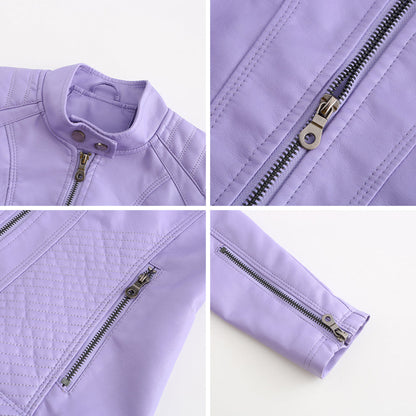 Isabella - Leren Bikerjack - Elegante Asymmetrische Rits - Voor Dames - Seizoensoverschrijdend