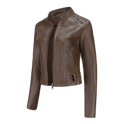 Isabelle - Leren Jas met Kraag en Rits - Elegante Look - Voor Dames - Perfect voor Elke Gelegenheid