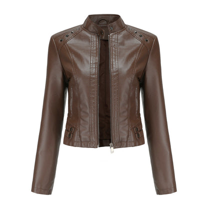 Isabelle - Leren Jas met Kraag en Rits - Elegante Look - Voor Dames - Perfect voor Elke Gelegenheid