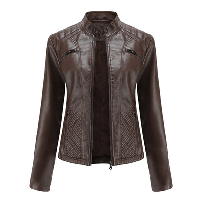 Isabella - Leren Bikerjack - Elegante Asymmetrische Rits - Voor Dames - Seizoensoverschrijdend