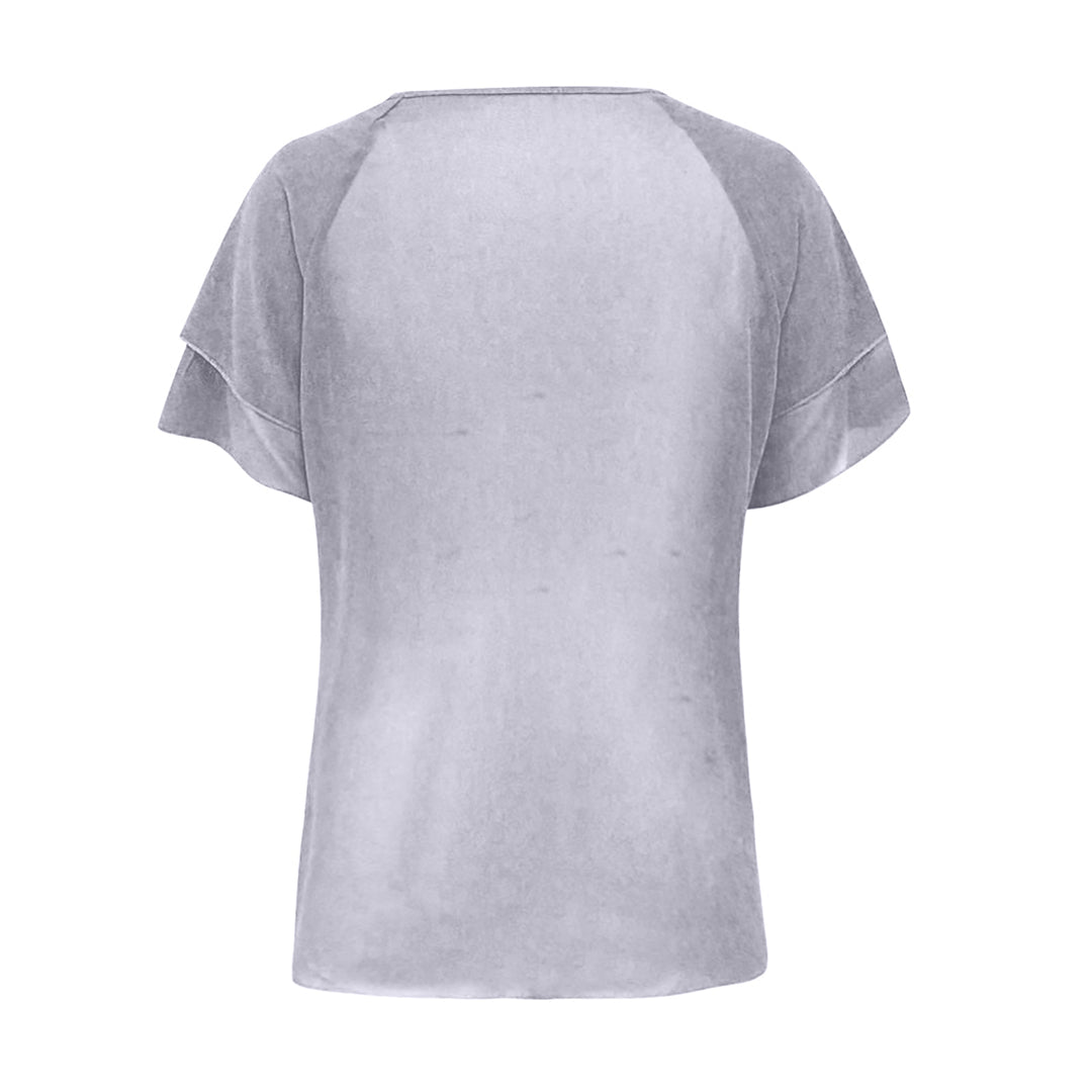 Sophie - Chiffon Blouse met Ruches - Elegante Asymmetrische Zoom - Voor Dames - Zomerlook