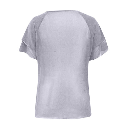 Sophie - Chiffon Blouse met Ruches - Elegante Asymmetrische Zoom - Voor Dames - Zomerlook