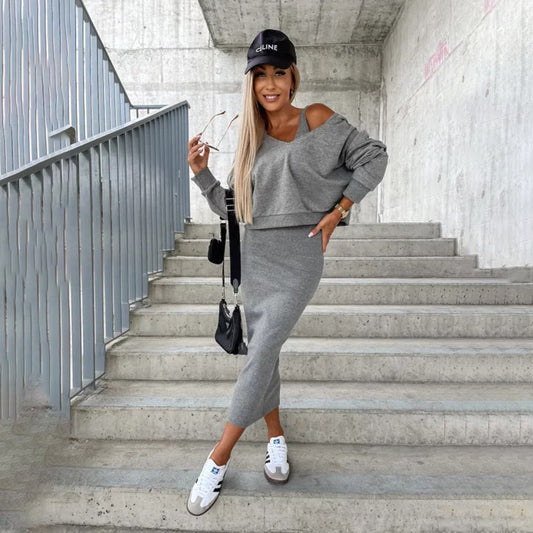 Lana - Elegant Gebreide Jurk met Trui - Ultiem Comfort - Voor Dames - Herfst/Winter