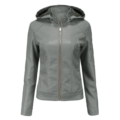 Livia - Leren Jas met Afneembare Capuchon - Tijdloos Elegant - Voor Dames - Herfst/Lente