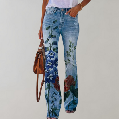 Freja - Flare Jeans met Prints - Uniek en Comfortabel - Voor Dames - Zomercollectie