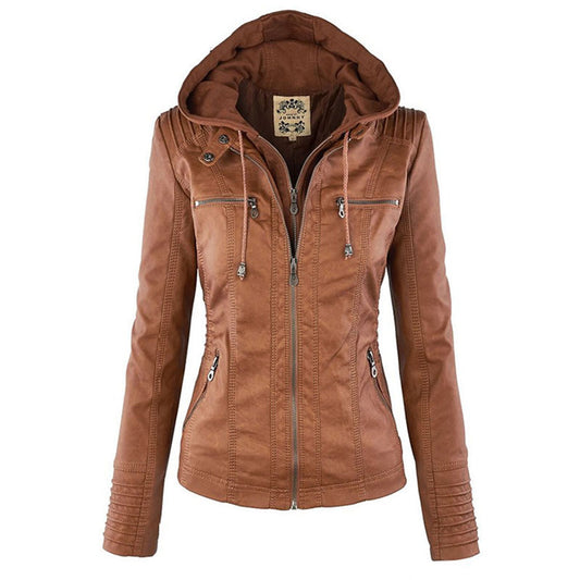 Livia - Leren Zomerjas - Met Afneembare Capuchon - Voor Dames - Zomerstijl