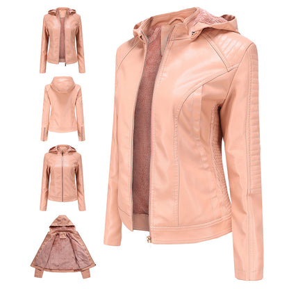 Livia - Leren Jas met Afneembare Capuchon - Tijdloos Elegant - Voor Dames - Herfst/Lente