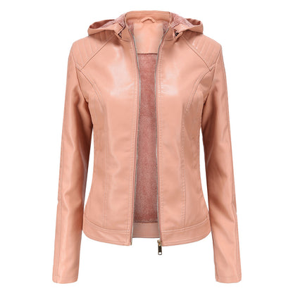 Livia - Leren Jas met Afneembare Capuchon - Tijdloos Elegant - Voor Dames - Herfst/Lente