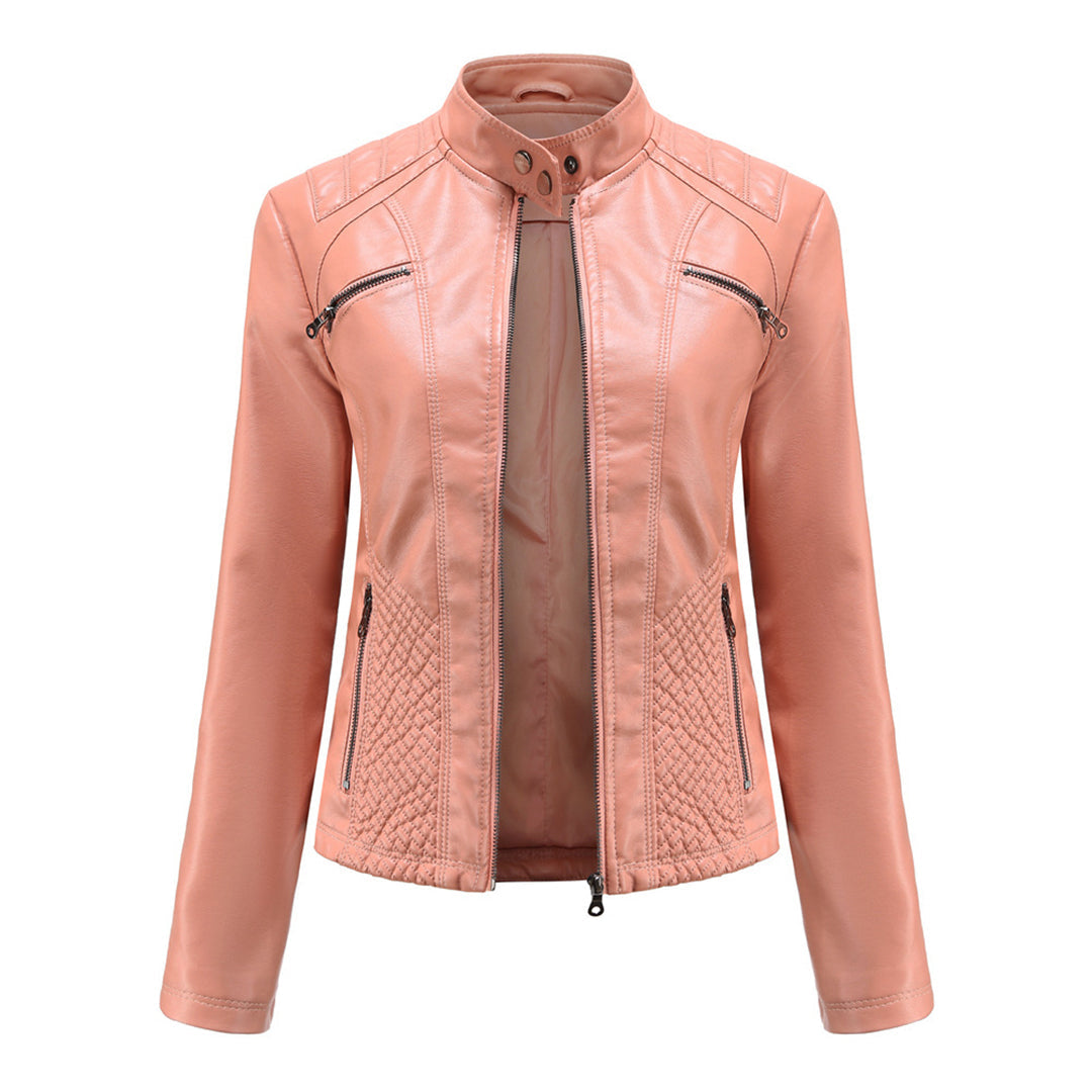 Isabella - Leren Bikerjack - Elegante Asymmetrische Rits - Voor Dames - Seizoensoverschrijdend