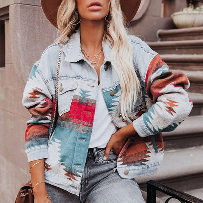 Lina - Vintage Denim Jasje - Losse Pasvorm - Voor Dames - Herfst Mode