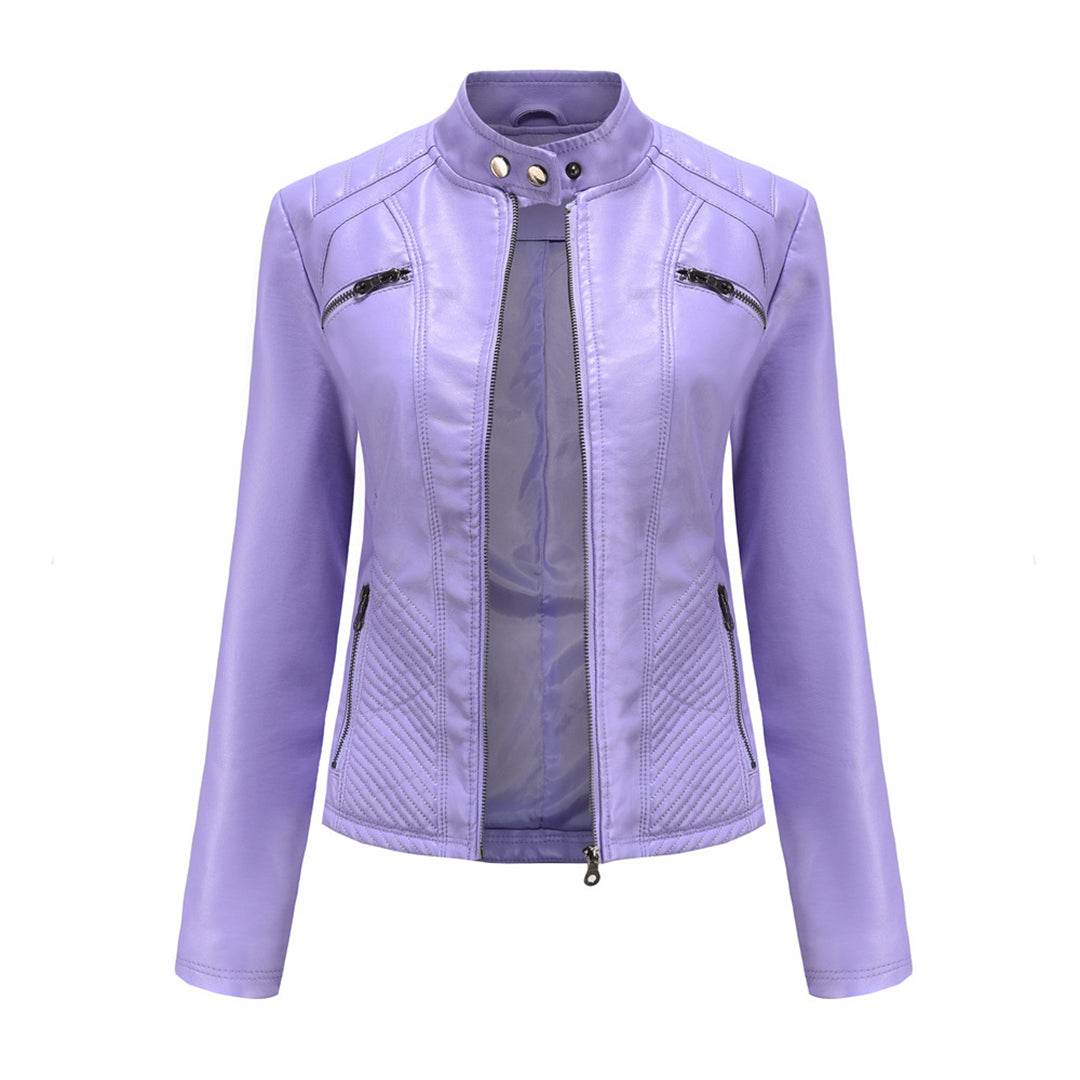 Isabella - Leren Bikerjack - Elegante Asymmetrische Rits - Voor Dames - Seizoensoverschrijdend
