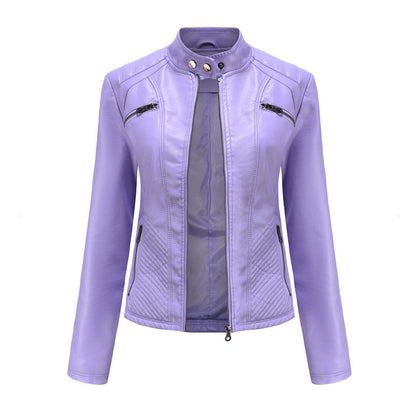 Isabella - Leren Bikerjack - Elegante Asymmetrische Rits - Voor Dames - Seizoensoverschrijdend