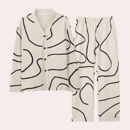 Livia - Luxe Pyjamaset - Zachte Stoffen - Voor Dames - Perfect voor Thuis