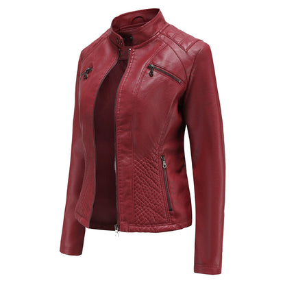 Isabella - Leren Bikerjack - Elegante Asymmetrische Rits - Voor Dames - Seizoensoverschrijdend