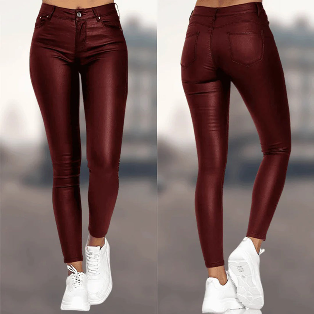 Emma - Luxe Leren Broek - Elegant en Comfortabel - Voor Dames - Geschikt voor Elke Gelegenheid