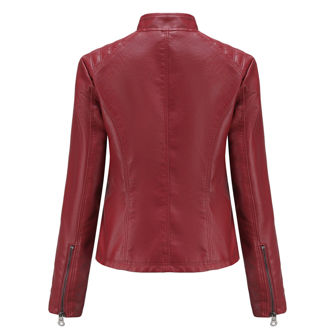 Isabella - Leren Bikerjack - Elegante Asymmetrische Rits - Voor Dames - Seizoensoverschrijdend