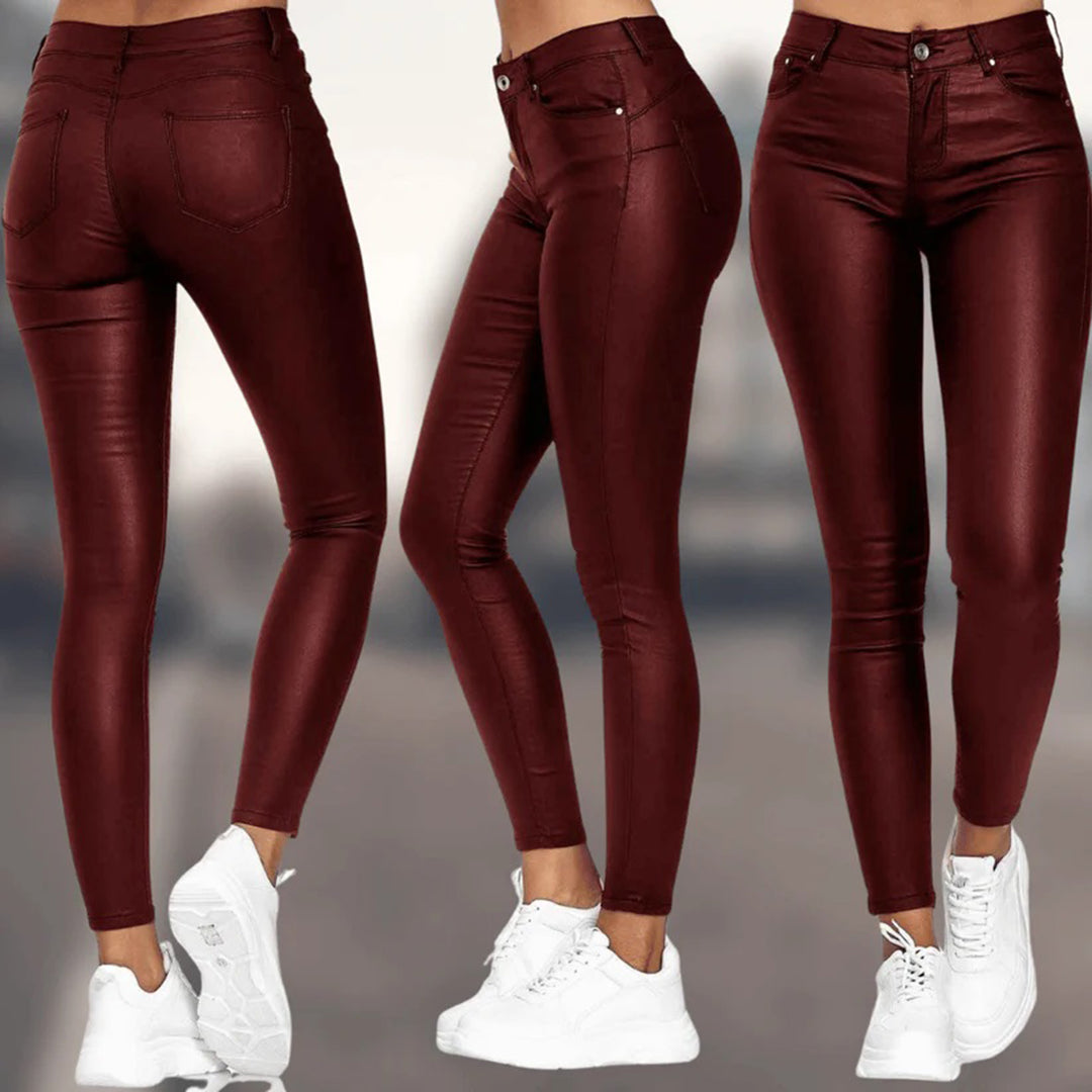 Emma - Luxe Leren Broek - Elegant en Comfortabel - Voor Dames - Geschikt voor Elke Gelegenheid