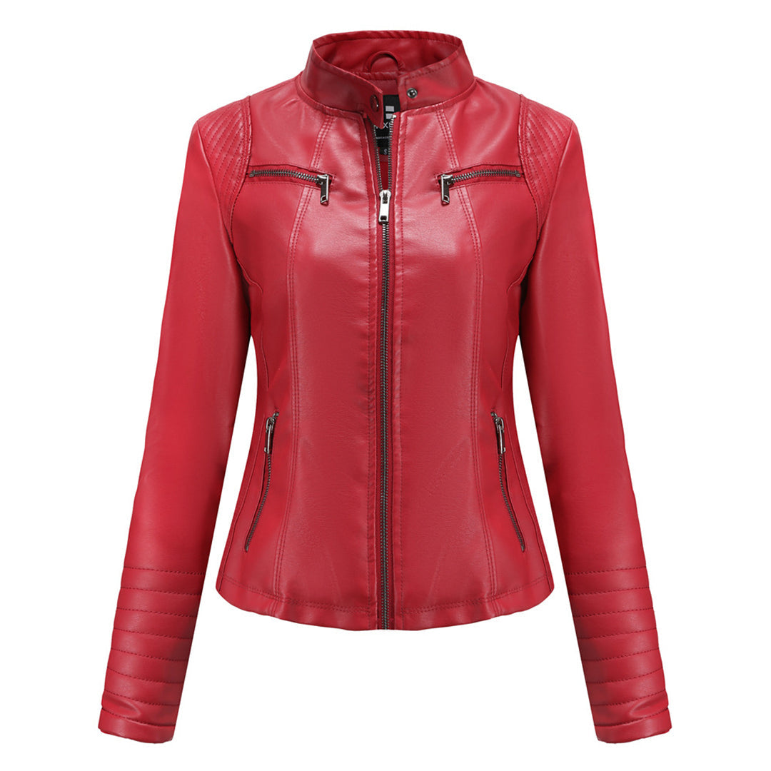 Elena - Leren Bikerjack - Elegant en Tijdloos - Voor Dames - Perfect voor Elke Gelegenheid