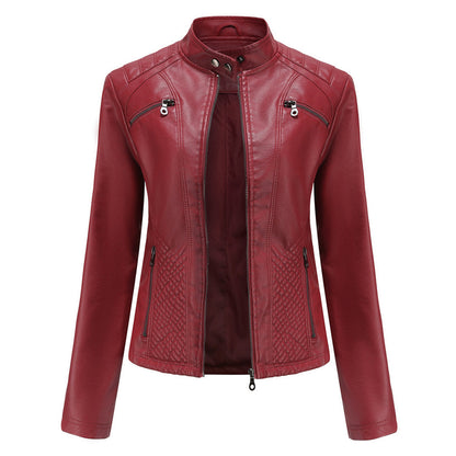 Isabella - Leren Bikerjack - Elegante Asymmetrische Rits - Voor Dames - Seizoensoverschrijdend
