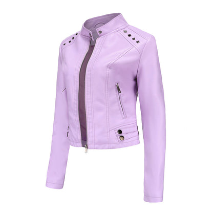 Isabelle - Leren Jas met Kraag en Rits - Elegante Look - Voor Dames - Perfect voor Elke Gelegenheid