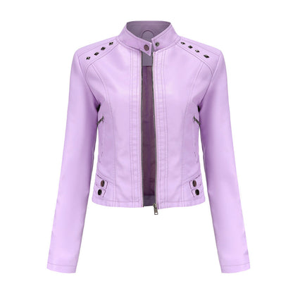 Isabelle - Leren Jas met Kraag en Rits - Elegante Look - Voor Dames - Perfect voor Elke Gelegenheid